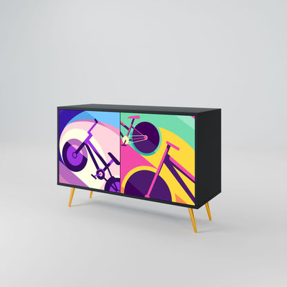 BIKE DREAMS 2-Door Sideboard in Black Finish