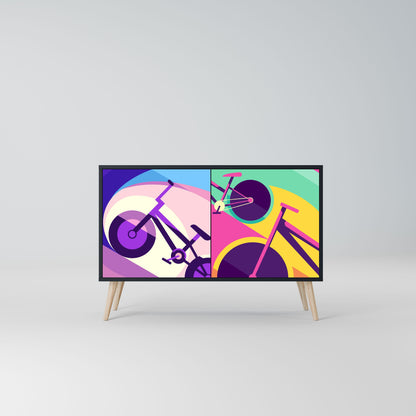 BIKE DREAMS 2-Door Sideboard in Black Finish