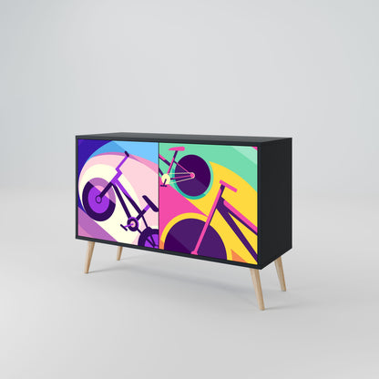 BIKE DREAMS 2-Door Sideboard in Black Finish