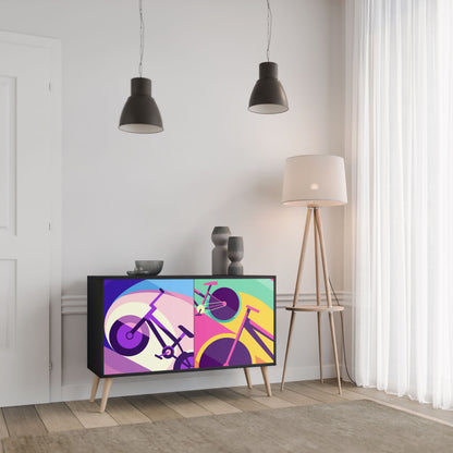BIKE DREAMS 2-Door Sideboard in Black Finish