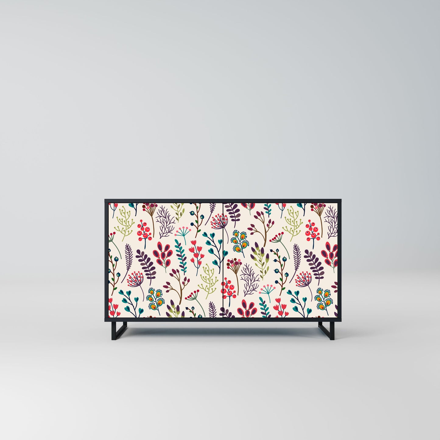 AUTUMN SUNDRIES Madia a 2 Ante in Finitura Nera