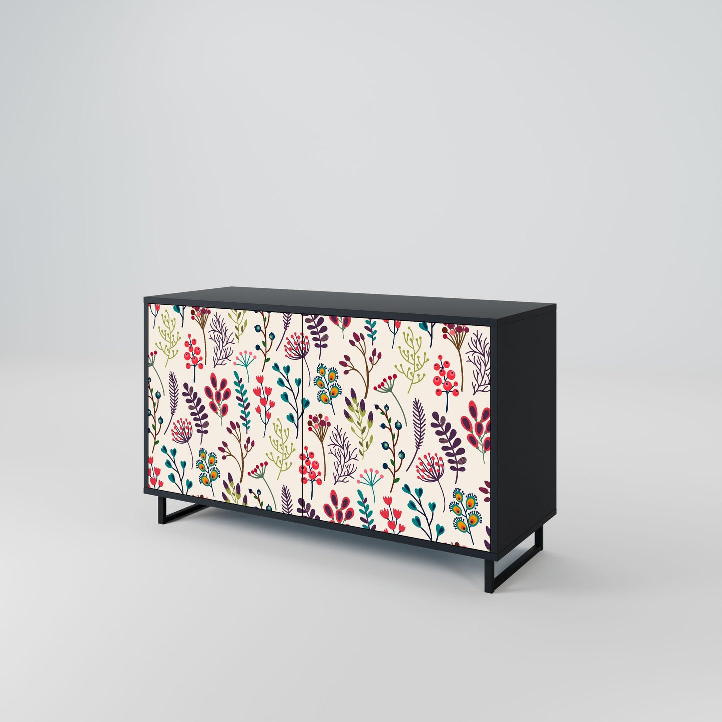 AUTUMN SUNDRIES Madia a 2 Ante in Finitura Nera