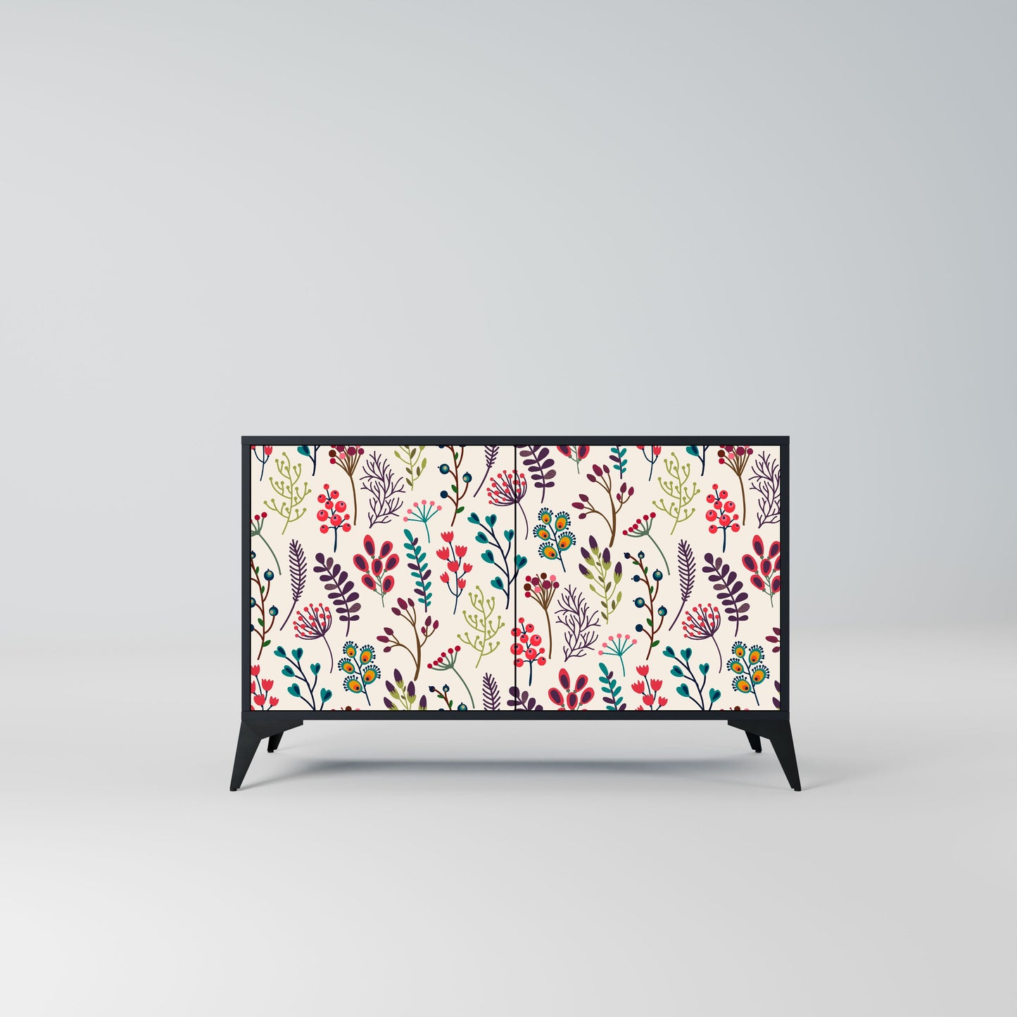 AUTUMN SUNDRIES Madia a 2 Ante in Finitura Nera