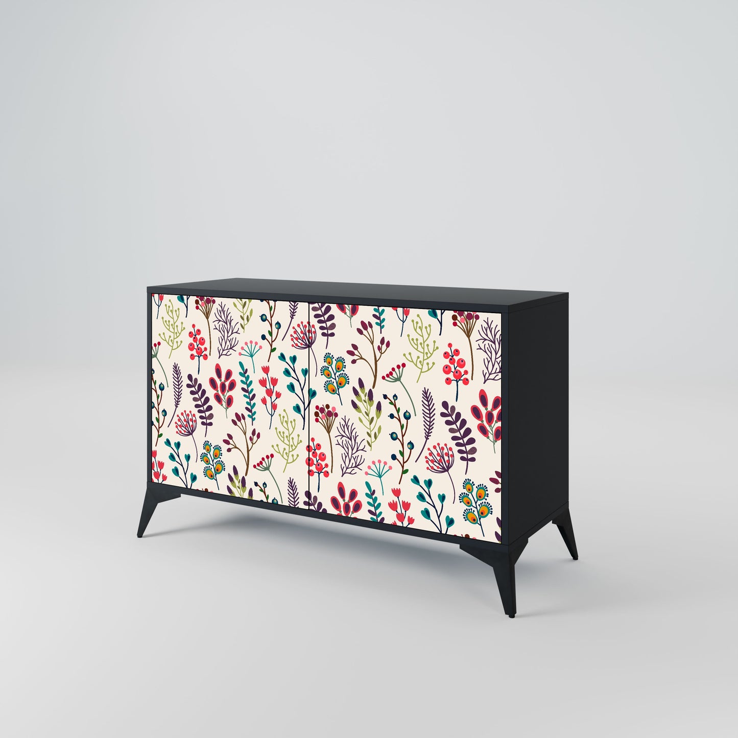 AUTUMN SUNDRIES Madia a 2 Ante in Finitura Nera