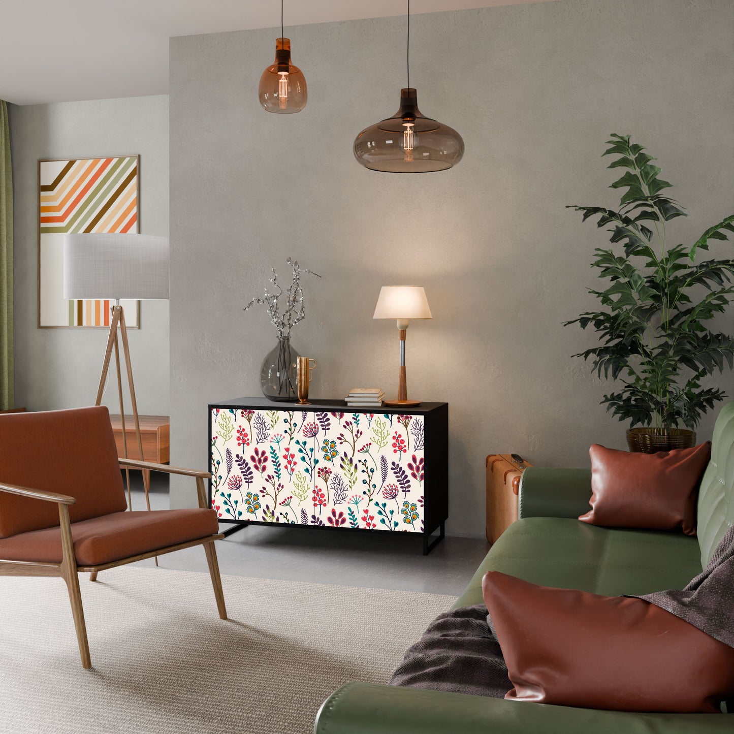 AUTUMN SUNDRIES Madia a 2 Ante in Finitura Nera