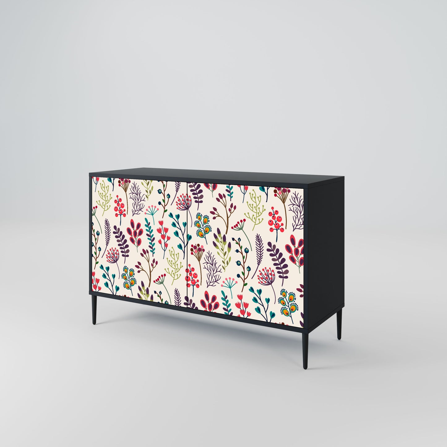 AUTUMN SUNDRIES Madia a 2 Ante in Finitura Nera