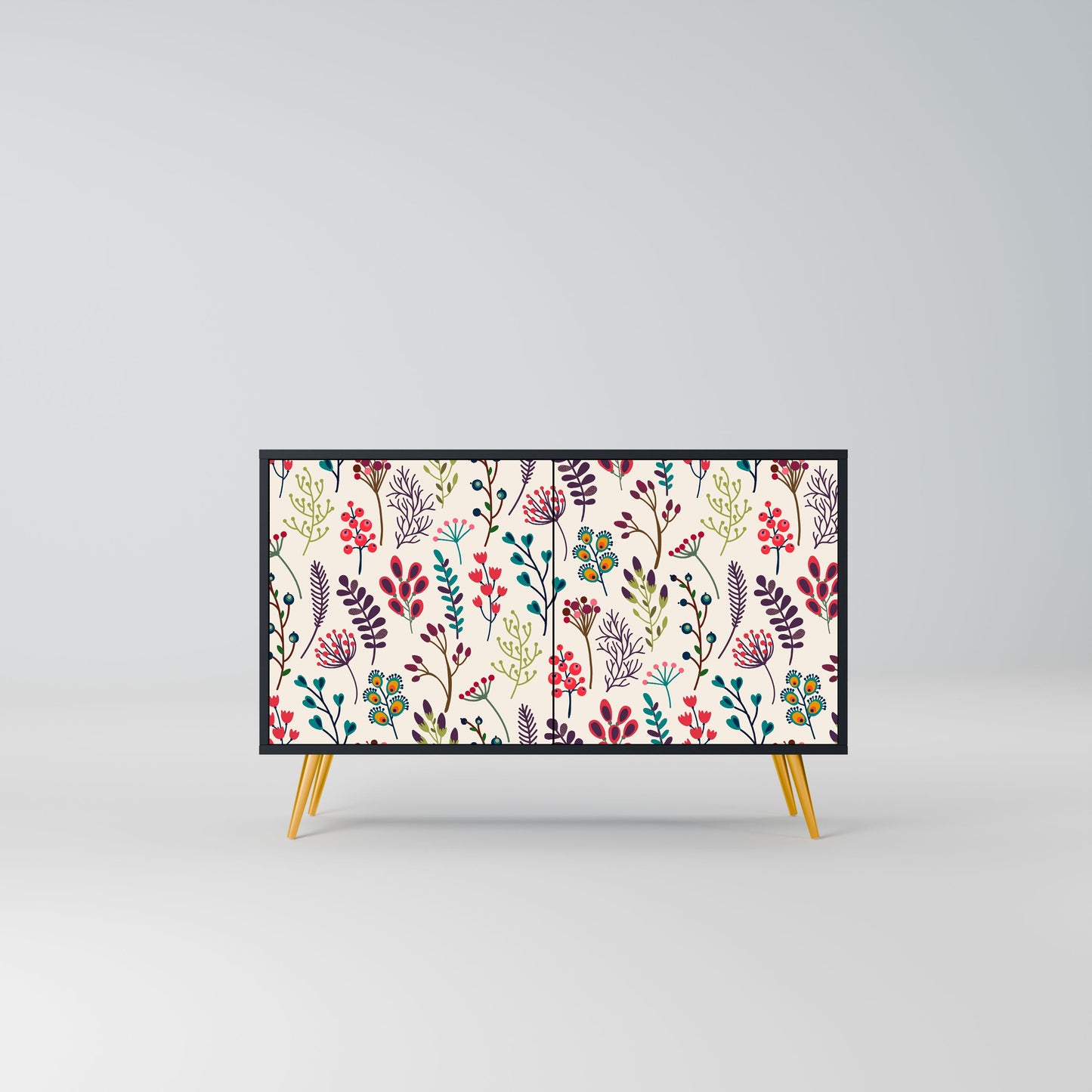 AUTUMN SUNDRIES Madia a 2 Ante in Finitura Nera