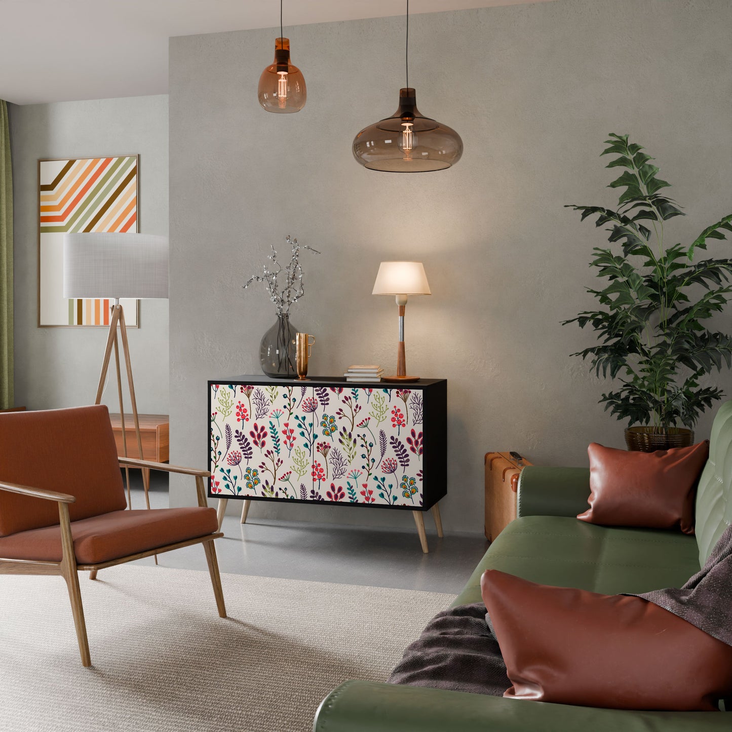 AUTUMN SUNDRIES Madia a 2 Ante in Finitura Nera