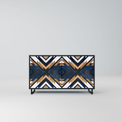 ARTFUL GEOMETRY Madia a 2 Ante in Finitura Nera