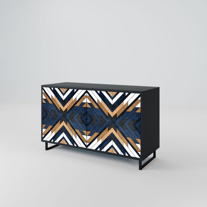 ARTFUL GEOMETRY Madia a 2 Ante in Finitura Nera