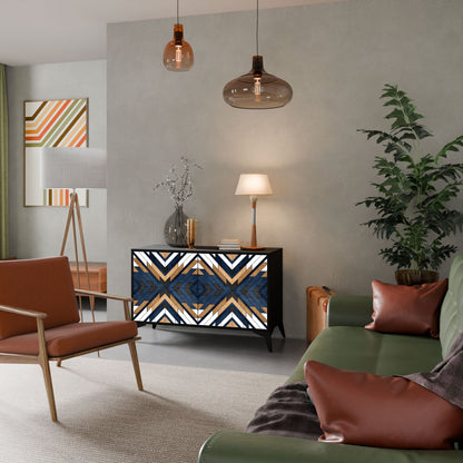 ARTFUL GEOMETRY Madia a 2 Ante in Finitura Nera