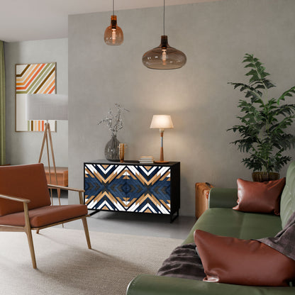 ARTFUL GEOMETRY Madia a 2 Ante in Finitura Nera