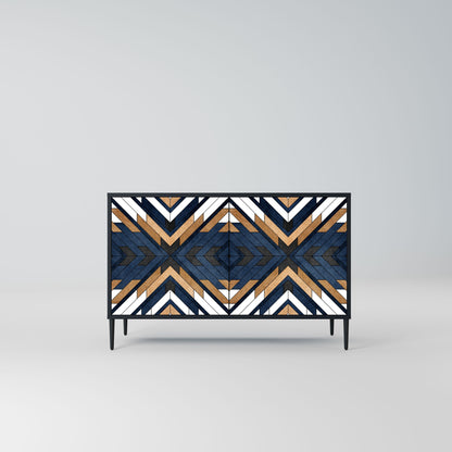 ARTFUL GEOMETRY Madia a 2 Ante in Finitura Nera