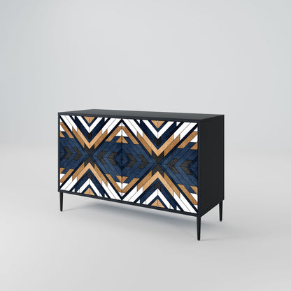 ARTFUL GEOMETRY Madia a 2 Ante in Finitura Nera