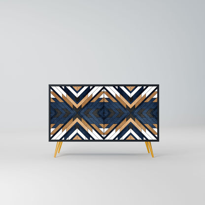 ARTFUL GEOMETRY Madia a 2 Ante in Finitura Nera