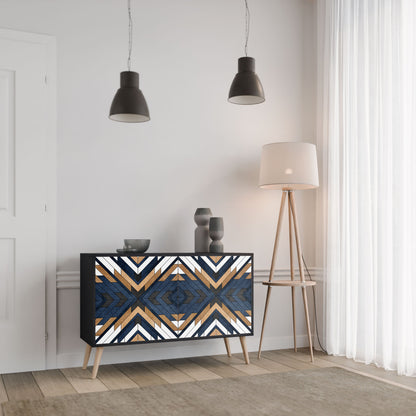 ARTFUL GEOMETRY Madia a 2 Ante in Finitura Nera