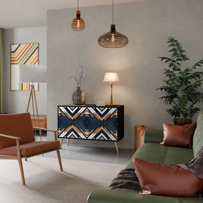 ARTFUL GEOMETRY Madia a 2 Ante in Finitura Nera