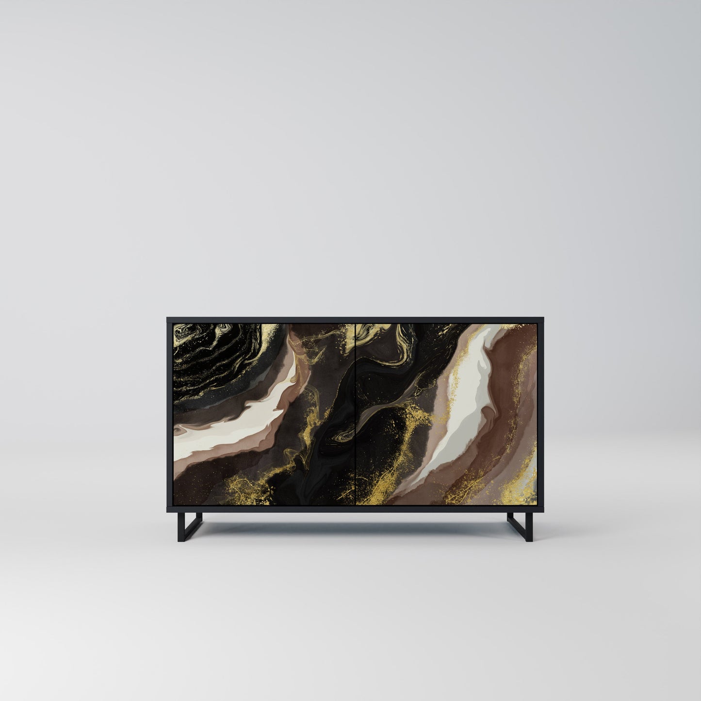 GOLD DUST 2-Door Sideboard in Black Finish