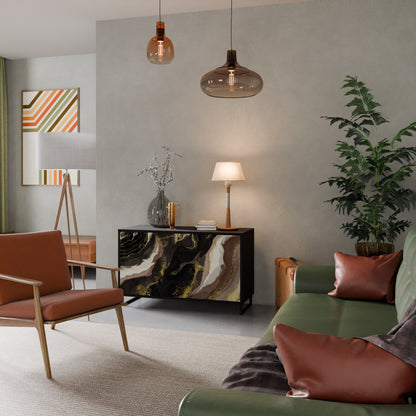 GOLD DUST 2-Door Sideboard in Black Finish