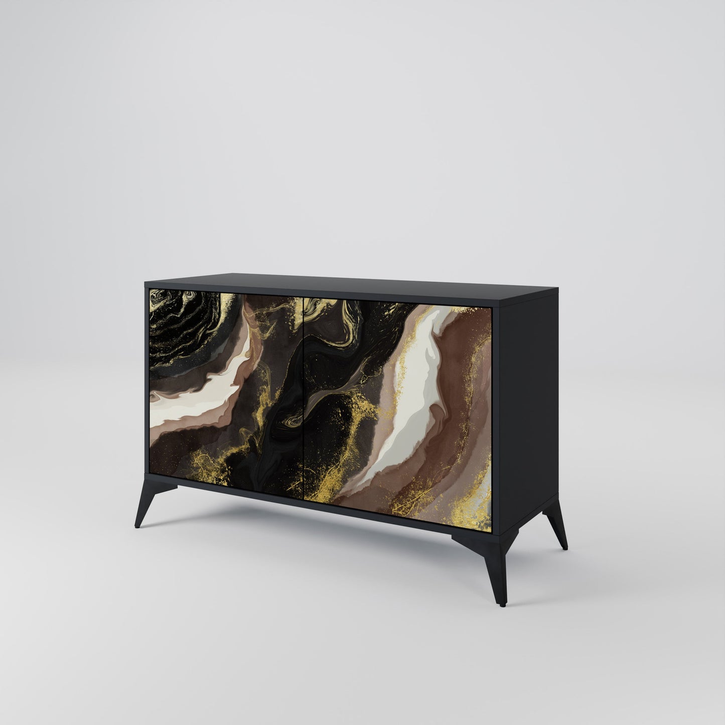 GOLD DUST 2-Door Sideboard in Black Finish