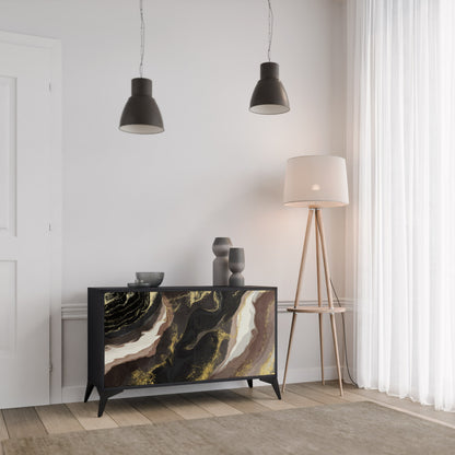 GOLD DUST 2-Door Sideboard in Black Finish