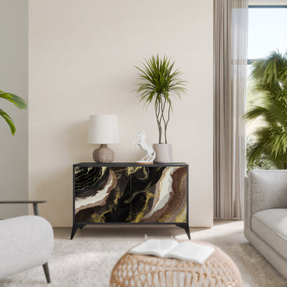 GOLD DUST 2-Door Sideboard in Black Finish