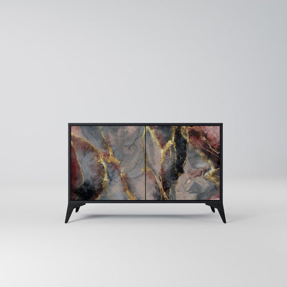 GOLDEN TIDES 2-Door Sideboard in Black Finish