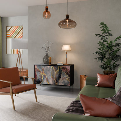 GOLDEN TIDES 2-Door Sideboard in Black Finish