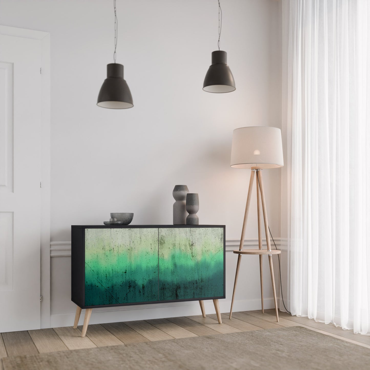 NORTHERN LIGHTS 2-Door Sideboard in Black Finish