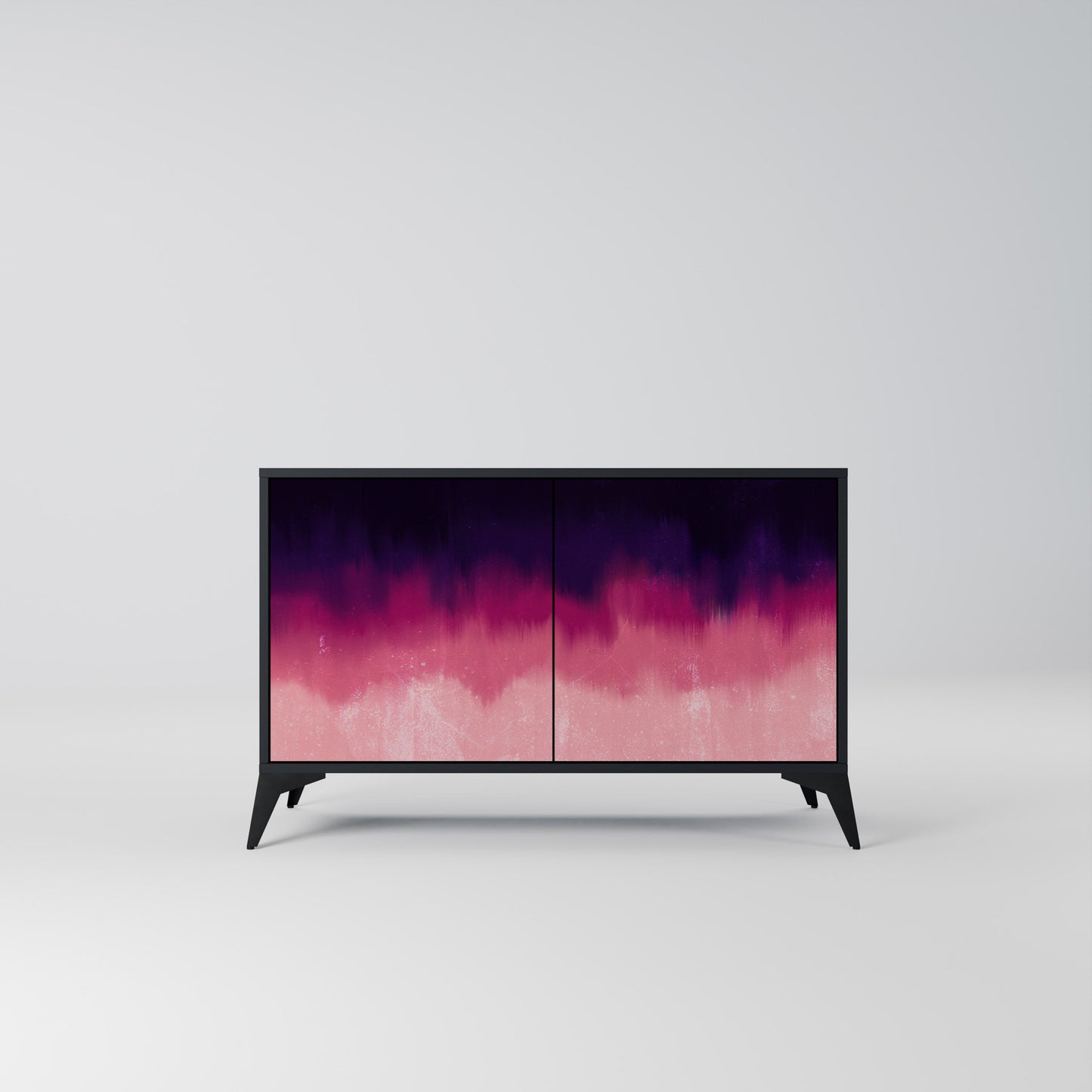 AURORA BOREALIS Madia a 2 Ante in Finitura Nera