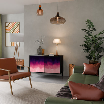 AURORA BOREALIS Madia a 2 Ante in Finitura Nera