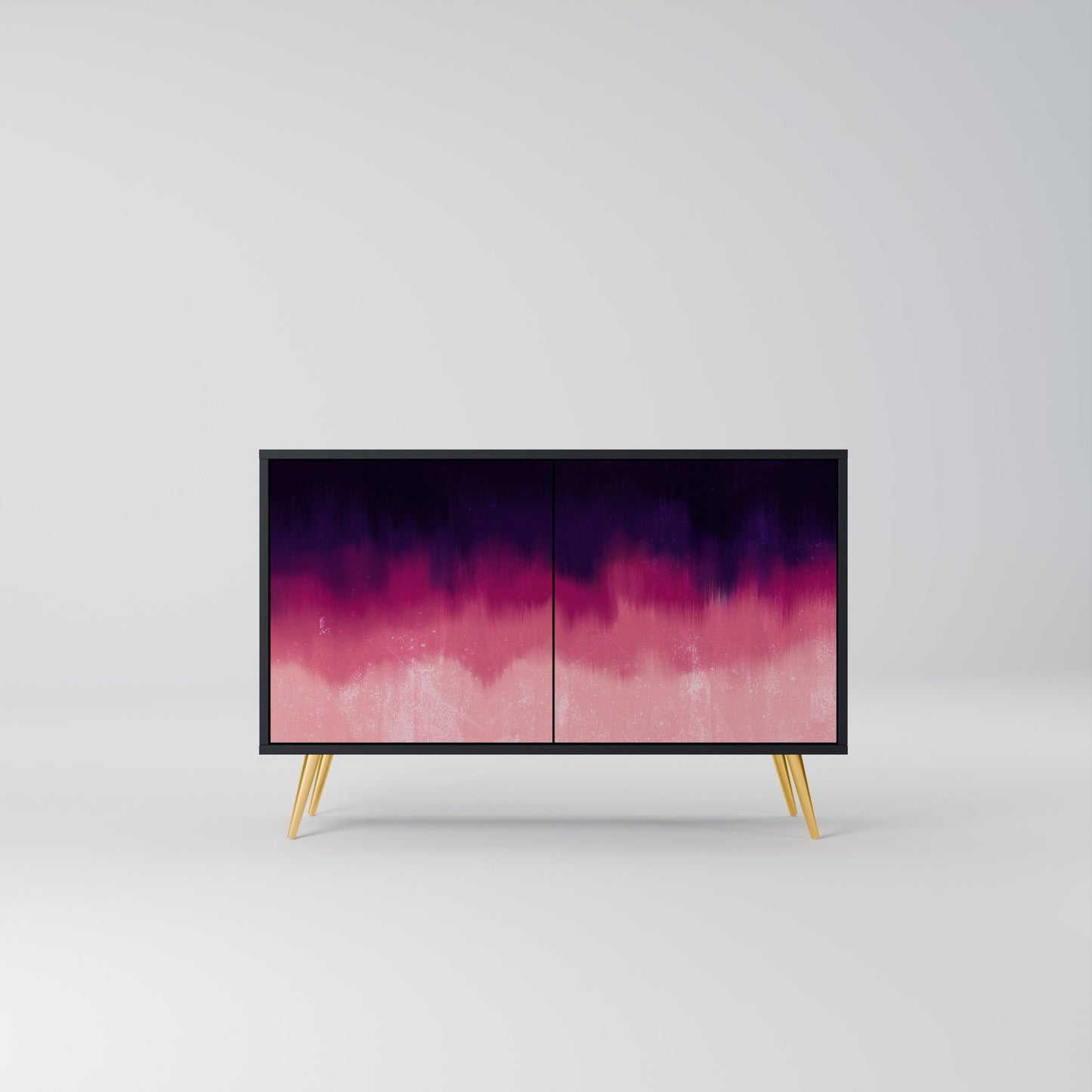 AURORA BOREALIS Madia a 2 Ante in Finitura Nera