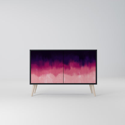 AURORA BOREALIS Madia a 2 Ante in Finitura Nera