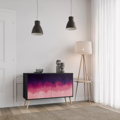 AURORA BOREALIS Madia a 2 Ante in Finitura Nera