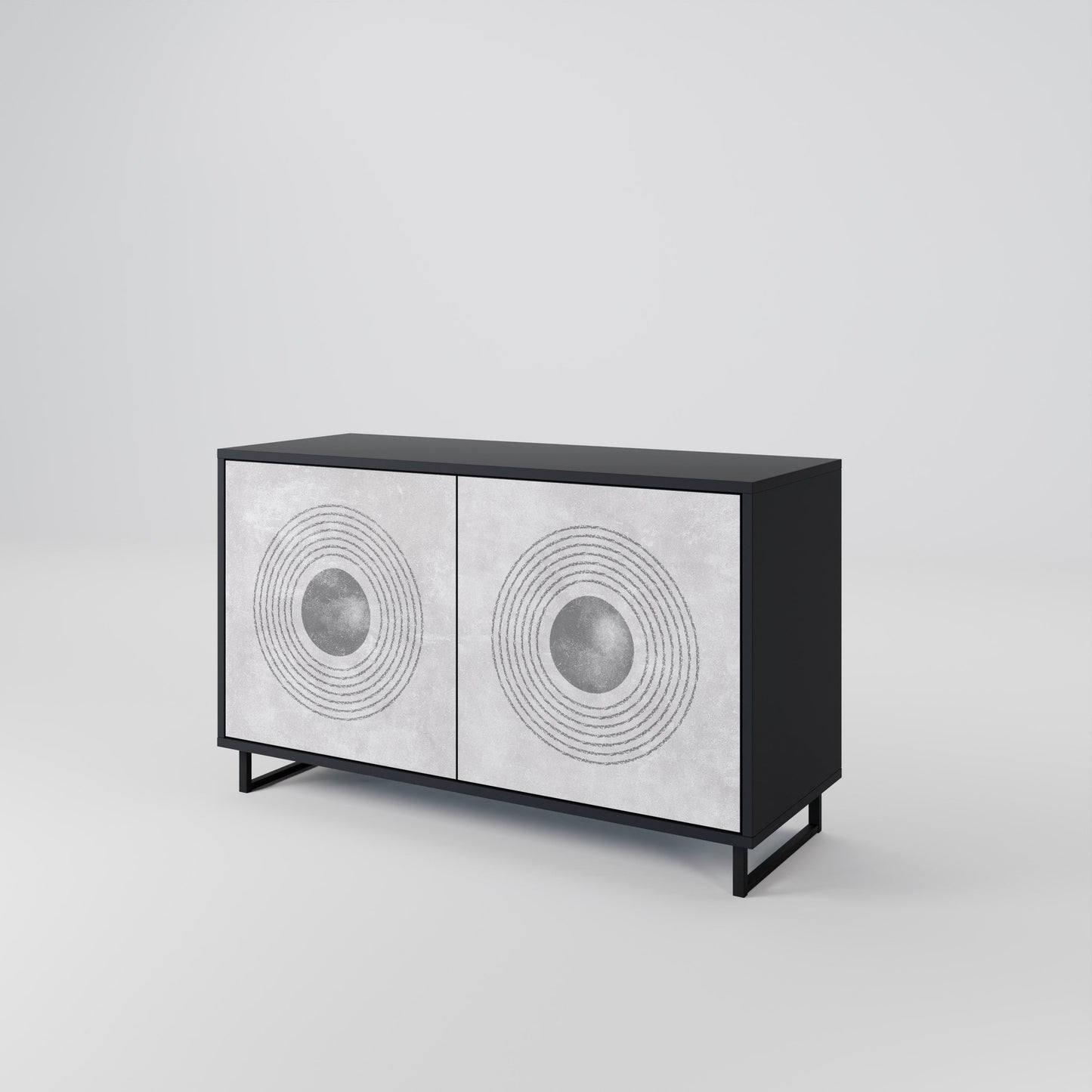 SOLID CIRCLES 2-Door Sideboard in Black Finish