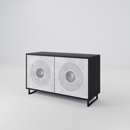 SOLID CIRCLES 2-Door Sideboard in Black Finish