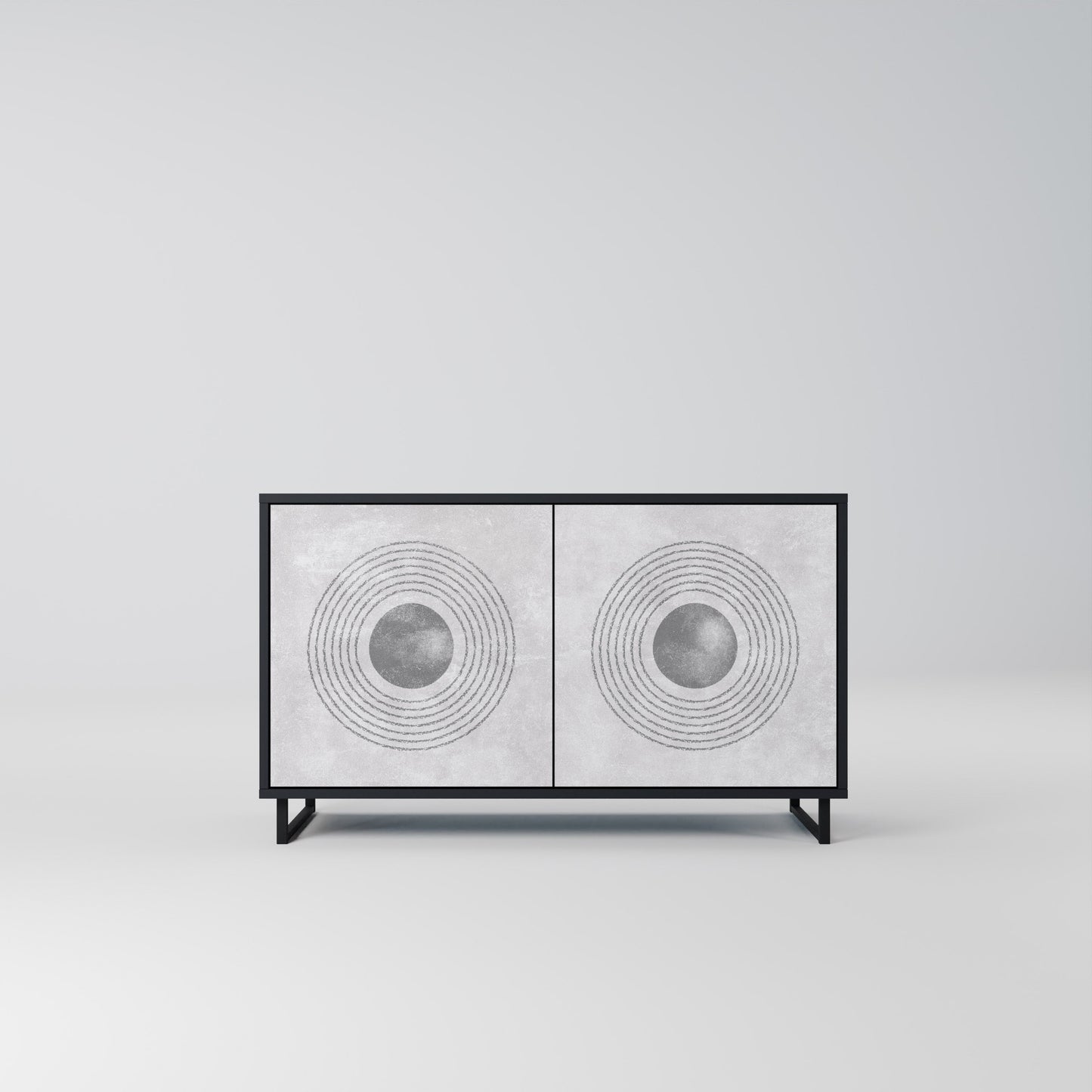 SOLID CIRCLES 2-Door Sideboard in Black Finish