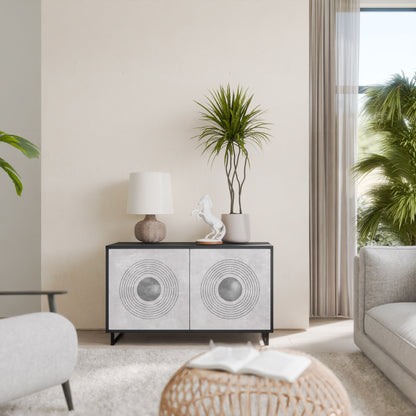 SOLID CIRCLES 2-Door Sideboard in Black Finish