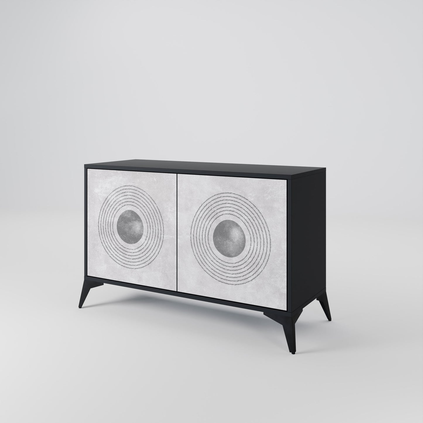 SOLID CIRCLES 2-Door Sideboard in Black Finish
