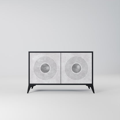 SOLID CIRCLES 2-Door Sideboard in Black Finish