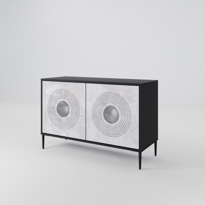 SOLID CIRCLES 2-Door Sideboard in Black Finish