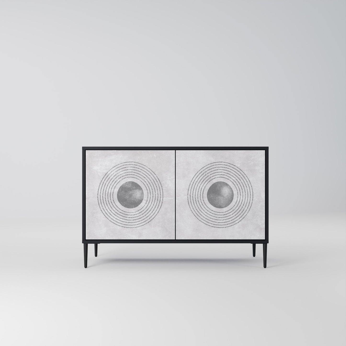 SOLID CIRCLES 2-Door Sideboard in Black Finish