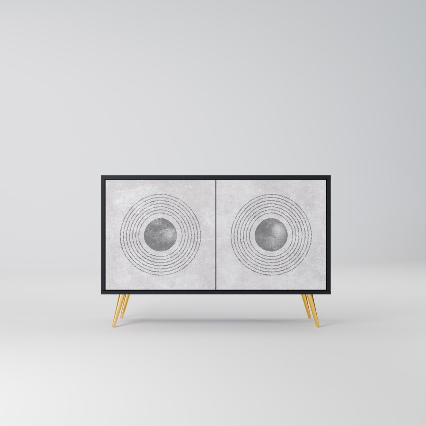 SOLID CIRCLES 2-Door Sideboard in Black Finish