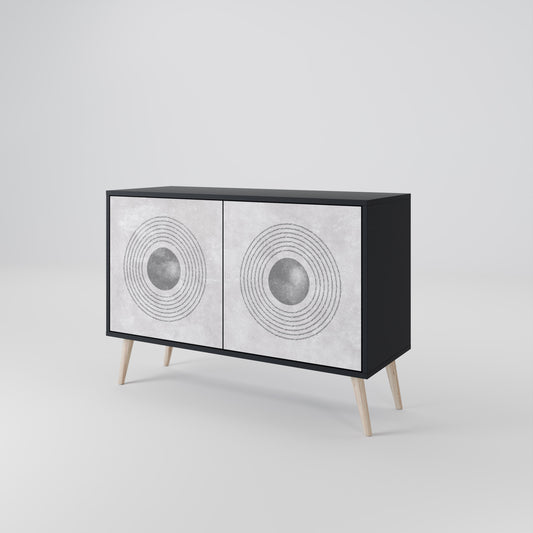 SOLID CIRCLES 2-Door Sideboard in Black Finish