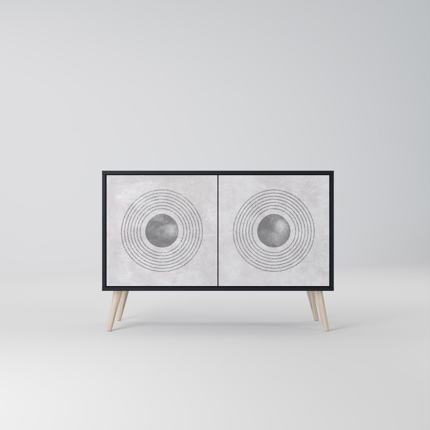 SOLID CIRCLES 2-Door Sideboard in Black Finish