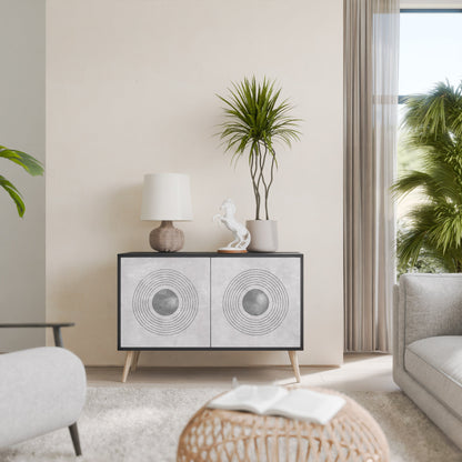 SOLID CIRCLES 2-Door Sideboard in Black Finish