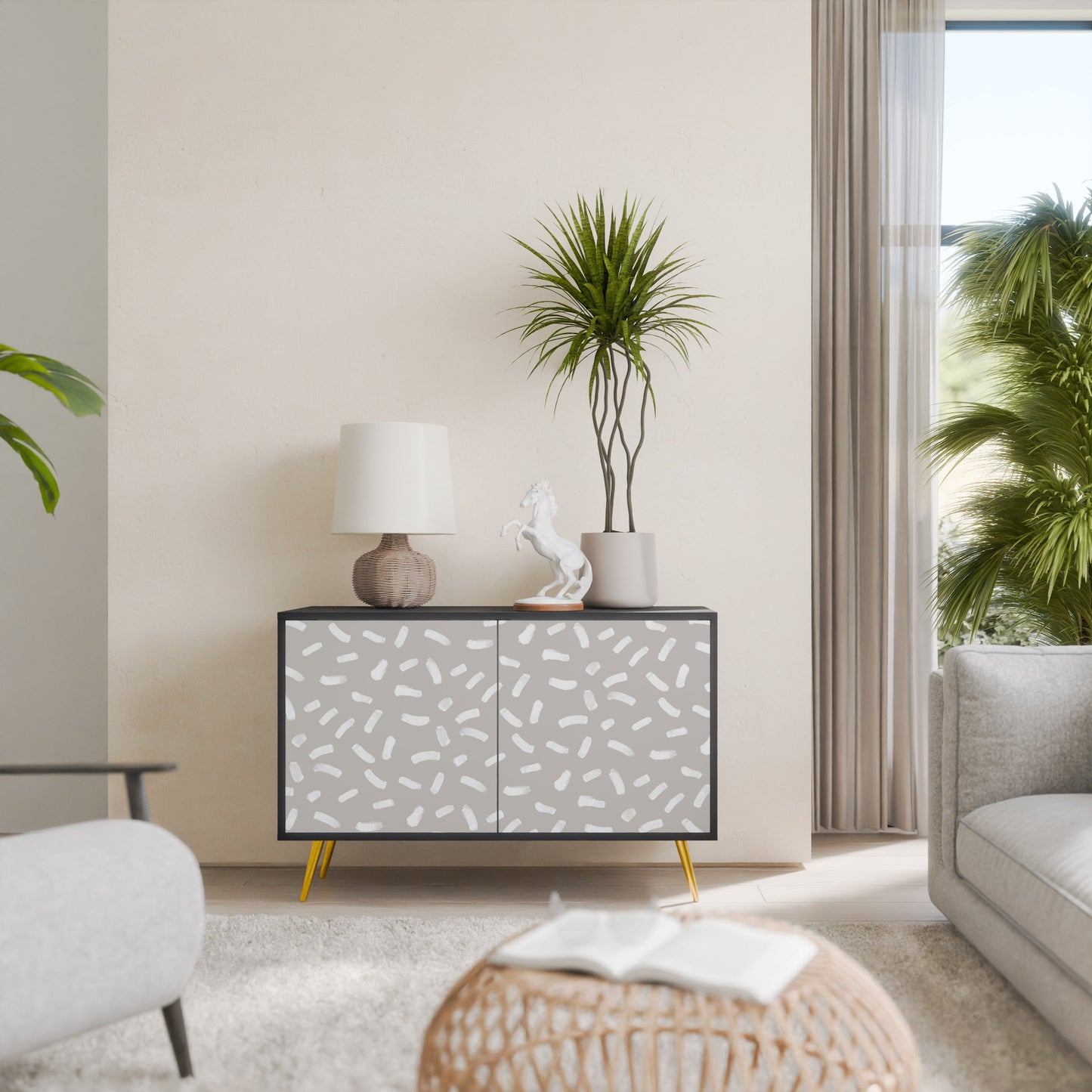 PASSING SECONDS 2-Door Sideboard in Black Finish