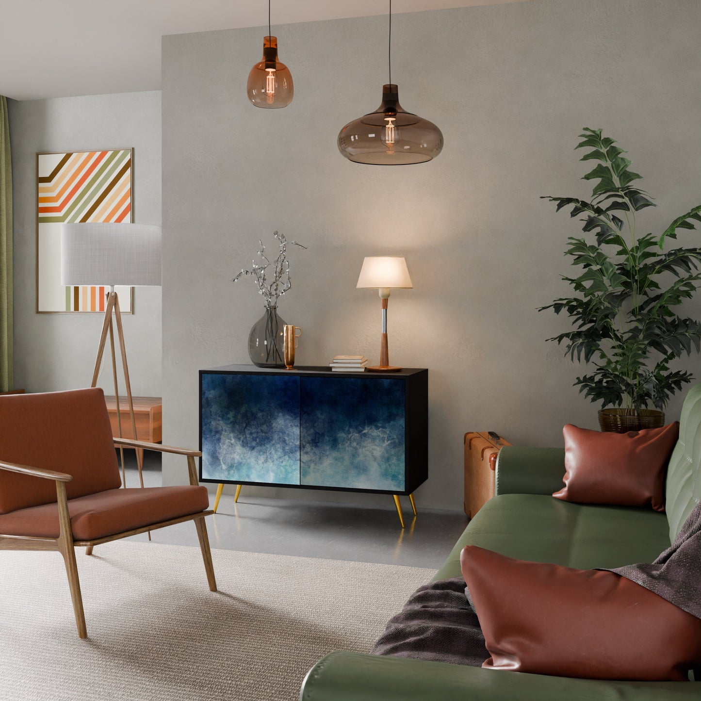 CELESTIAL FALL 2-Door Sideboard in Black Finish