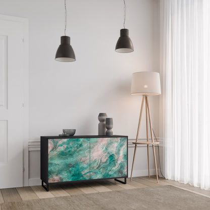 ABSTRACT ALCHEMY 2-Door Sideboard in Black Finish