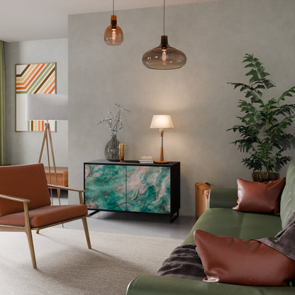 ABSTRACT ALCHEMY 2-Door Sideboard in Black Finish